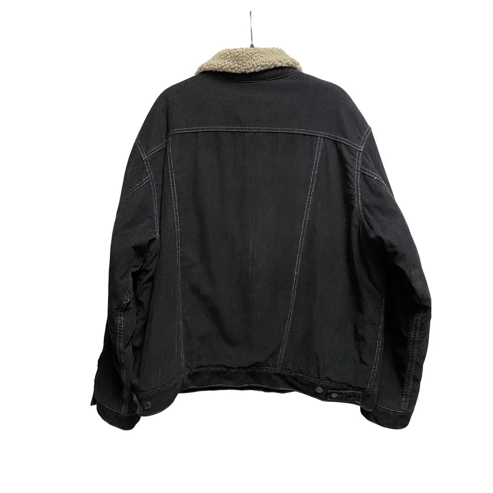 Vintage Levis Mens 70520 Sherpa Lined Corduroy Trucker Jacket Blk XL 100% Cotton - Picture 7 of 15